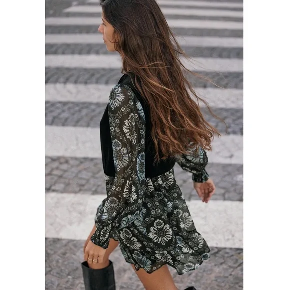 Zara PRINTED DRESS WITH VEST - Picture 4 of 8